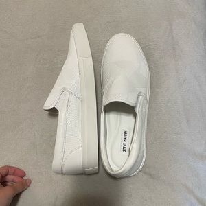 Size 12 White Steve Madden slip ons